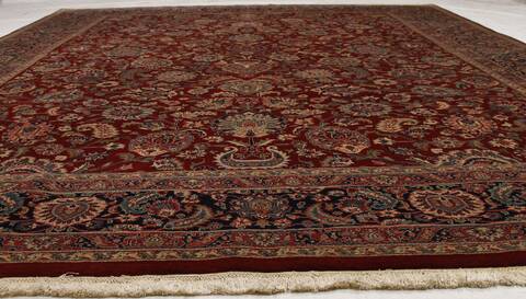 Mashad Red Hand Knotted 90 X 120 Area Rug 254-155723 Image 7