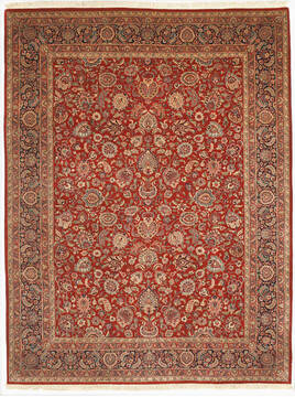 Persian Mashad Red Rectangle 9x12 ft Wool Carpet 155723