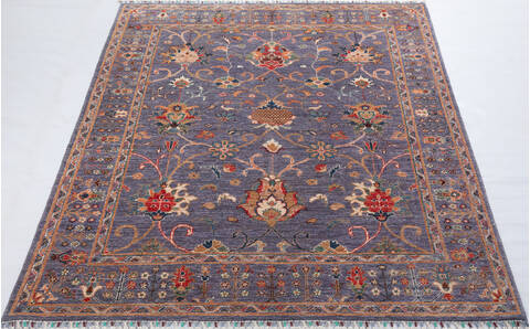Chobi Grey Hand Knotted 50 X 67 Area Rug 700-155729 Image 1