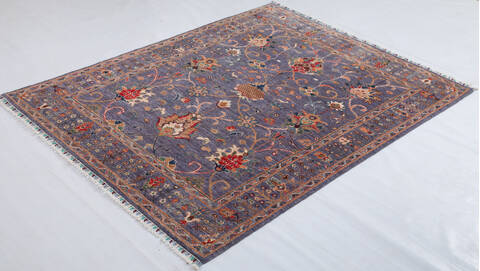 Chobi Grey Hand Knotted 50 X 67 Area Rug 700-155729 Image 2