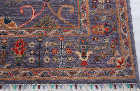 Chobi Grey Hand Knotted 50 X 67 Area Rug 700-155729 Image 4