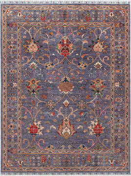 Chobi Grey Hand Knotted 5'0" X 6'7"  Area Rug 700-155729