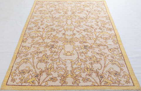 Chobi Beige Hand Knotted 64 X 90  Area Rug 700-155731 Image 1