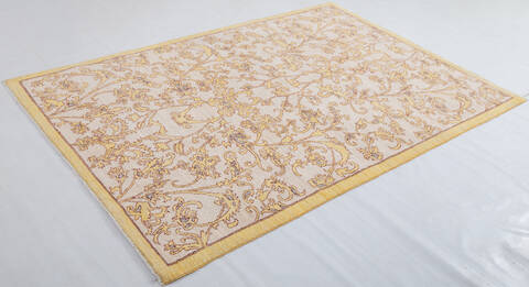 Chobi Beige Hand Knotted 64 X 90  Area Rug 700-155731 Image 2