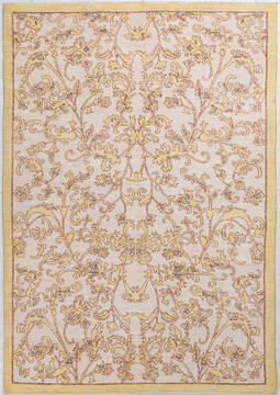 Chobi Beige Hand Knotted 6'4" X 9'0"  Area Rug 700-155731