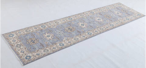Chobi Grey Runner Hand Knotted 28 X 97 Area Rug 700-155735 Image 2
