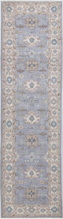 Chobi Grey Runner Hand Knotted 28 X 97 Area Rug 700-155735 Image 0