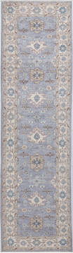 Afghan Chobi Grey Runner 10 to 12 ft Wool Carpet 155735
