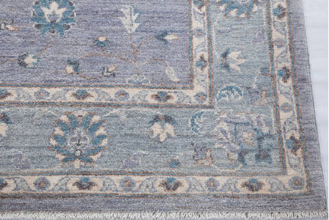 Chobi Grey Hand Knotted 411 X 611  Area Rug 700-155739 Image 4