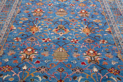 Chobi Blue Hand Knotted 67 X 97 Area Rug 700-155763 Image 3