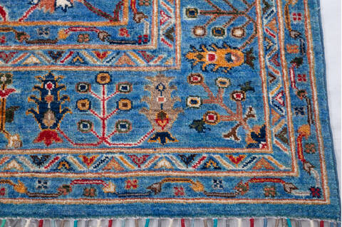 Chobi Blue Hand Knotted 67 X 97 Area Rug 700-155763 Image 4