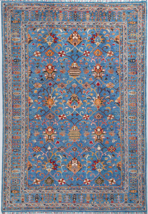 Chobi Blue Hand Knotted 67 X 97 Area Rug 700-155763 Image 0