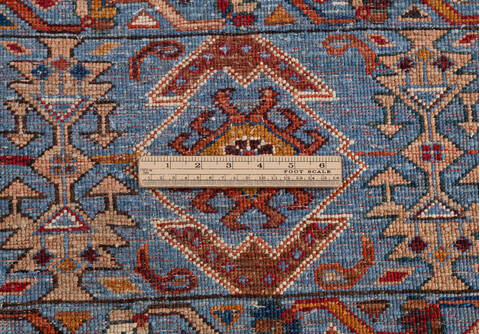 Chobi Light Blue Hand Knotted 51 X 68 Area Rug 700-155764 Image 7