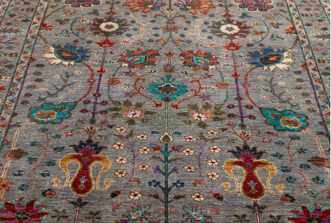 Chobi Grey Hand Knotted 51 X 66 Area Rug 700-155765 Image 3
