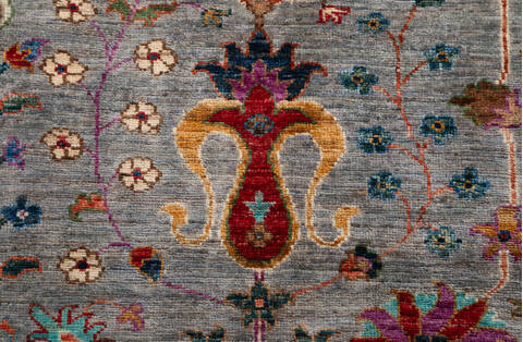 Chobi Grey Hand Knotted 51 X 66 Area Rug 700-155765 Image 5