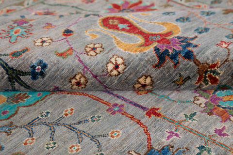 Chobi Grey Hand Knotted 51 X 66 Area Rug 700-155765 Image 6