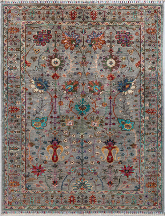 Chobi Grey Hand Knotted 51 X 66 Area Rug 700-155765 Image 0