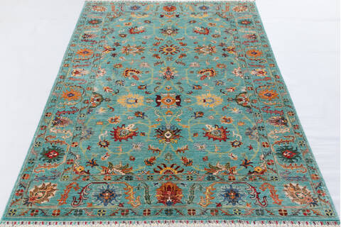 Chobi Green Hand Knotted 59 X 85 Area Rug 700-155768 Image 1