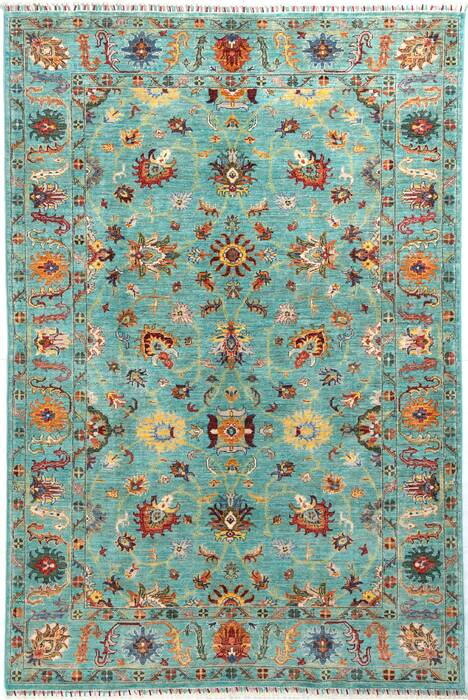 Chobi Green Hand Knotted 59 X 85 Area Rug 700-155768 Image 0