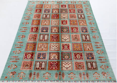 Chobi Green Hand Knotted 510 X 83 Area Rug 700-155769 Image 1
