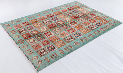 Chobi Green Hand Knotted 510 X 83 Area Rug 700-155769 Image 2