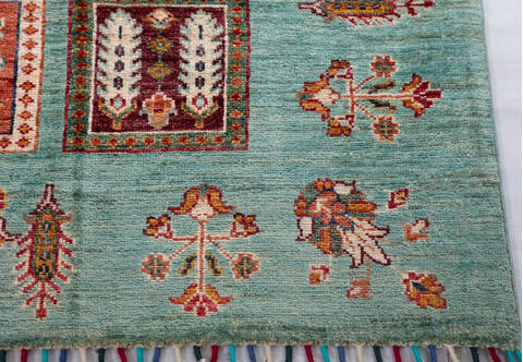 Chobi Green Hand Knotted 510 X 83 Area Rug 700-155769 Image 4