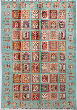Chobi Green Hand Knotted 5'10" X 8'3"  Area Rug 700-155769