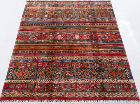Chobi Red Hand Knotted 43 X 62 Area Rug 700-155770 Image 1