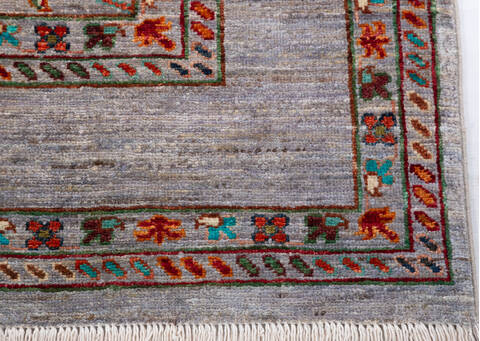 Chobi Grey Hand Knotted 51 X 68  Area Rug 700-155772 Image 4