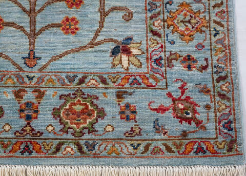 Chobi Light Gray Runner Hand Knotted 27 X 100 Area Rug 700-155773 Image 4
