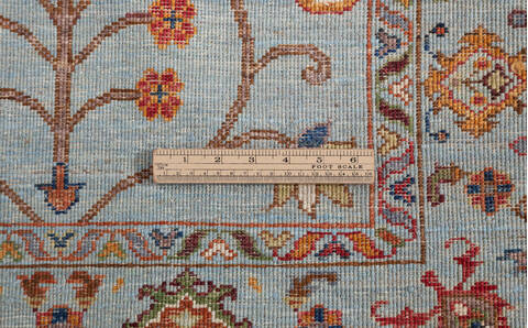 Chobi Light Gray Runner Hand Knotted 27 X 100 Area Rug 700-155773 Image 7
