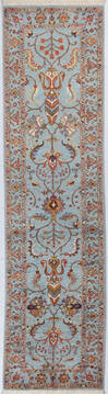 Afghan Chobi Light Gray Runner 10 to 12 ft Wool Carpet 155773