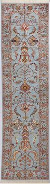 Afghan Chobi Light Gray Runner 10 to 12 ft Wool Carpet 155774