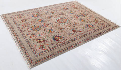 Chobi Beige Hand Knotted 69 X 91 Area Rug 700-155775 Image 2
