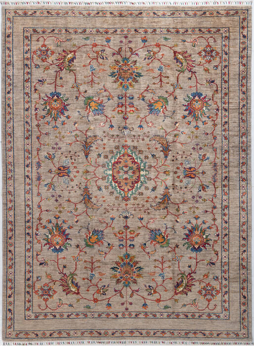 Chobi Beige Hand Knotted 69 X 91 Area Rug 700-155775 Image 0