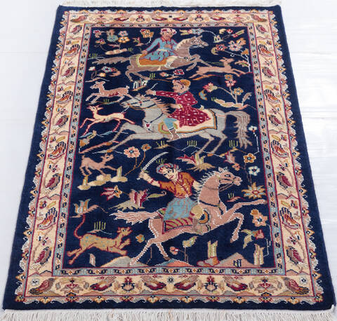Bokhara Blue Hand Knotted 31 X 52 Area Rug 700-155782 Image 1