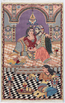 Bokhara Multicolor Hand Knotted 3'1" X 4'9"  Area Rug 700-155787