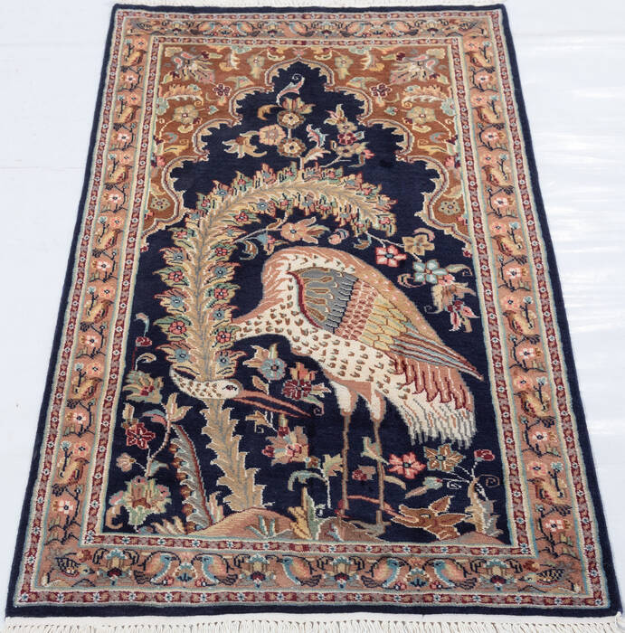 Bokhara Blue Hand Knotted 30 X 50 Area Rug 700-155789 Image 1