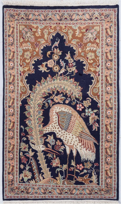 Bokhara Blue Hand Knotted 30 X 50 Area Rug 700-155789 Image 0
