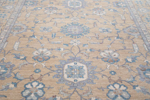Chobi Yellow Hand Knotted 82 X 100 Area Rug 700-155794 Image 3