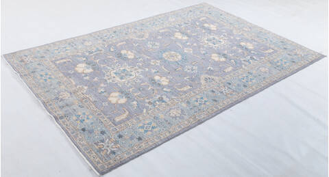 Chobi Grey Hand Knotted 60 X 90 Area Rug 700-155797 Image 2