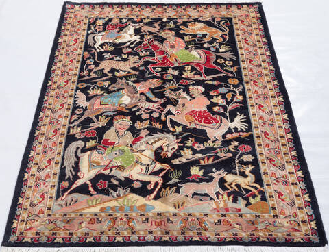 Pak-Persian Black Hand Knotted 42 X 510 Area Rug 700-155801 Image 1
