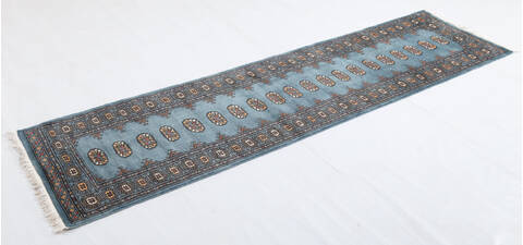 Bokhara Grey Runner Hand Knotted 27 X 910 Area Rug 700-155805 Image 2