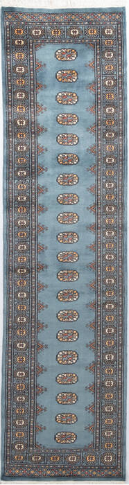 Bokhara Grey Runner Hand Knotted 27 X 910 Area Rug 700-155805 Image 0