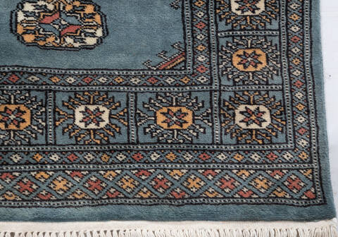 Bokhara Grey Runner Hand Knotted 27 X 104 Area Rug 700-155806 Image 4