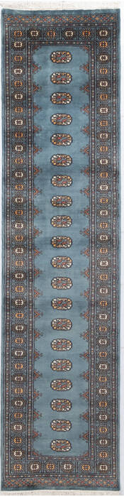 Bokhara Grey Runner Hand Knotted 27 X 104 Area Rug 700-155806 Image 0