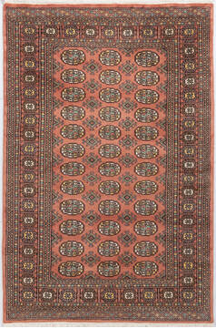 Bokhara Orange Hand Knotted 4'3" X 6'4"  Area Rug 700-155807