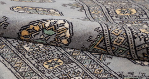 Bokhara Grey Runner Hand Knotted 27 X 910  Area Rug 700-155810 Image 13