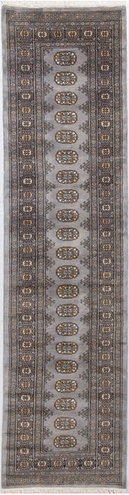 Bokhara Grey Runner Hand Knotted 27 X 910 Area Rug 700-155810 Image 0