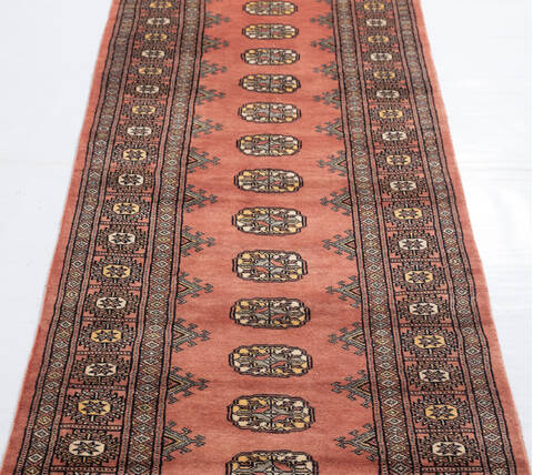 Bokhara Orange Runner Hand Knotted 27 X 1011  Area Rug 700-155811 Image 10